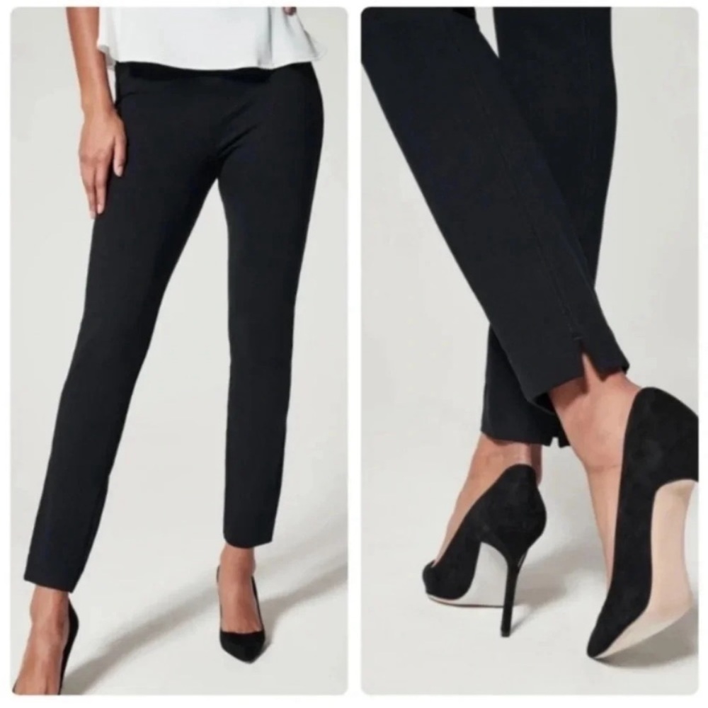 SPANX Black Ankle-Length Slim Ponte Pants
